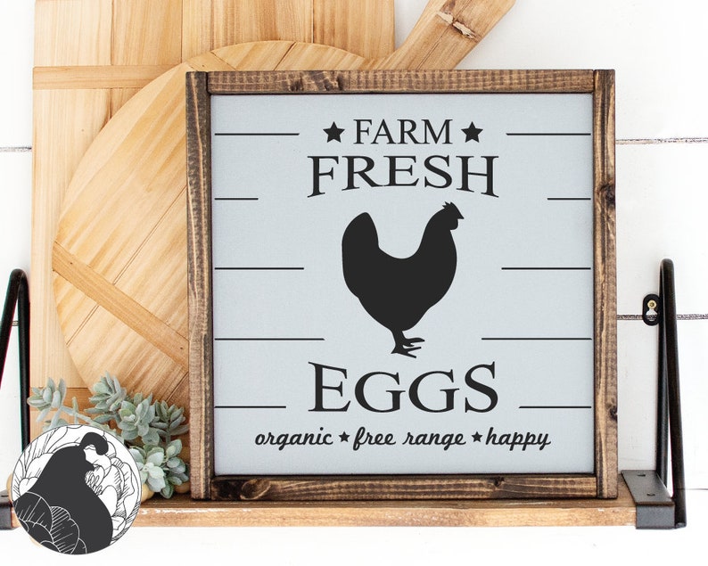 Farm Fresh Eggs SVG for Farmhouse Sign Chicken Cut File - Etsy