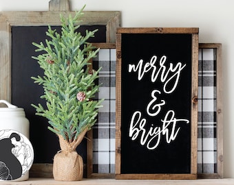 Merry and Bright svg, Christmas Sign svg, Holiday Cut File, DIY Christmas Sign, Cricut Files, Silhouette Designs, SVG Files,