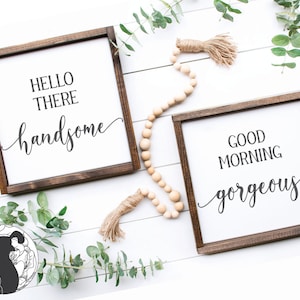 Archivos SVG, Hola guapo svg, Buenos días magnífico svg, Parejas svg, Archivos cortados, Descarga digital, SVG, DXF, PNG, Cricut, Silueta