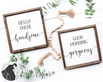 Svg Files, Hello There Handsome svg, Good Morning Gorgeous svg, Couples svg, Cut files, Digital Download, SVG, DXF, PNG, Cricut, Silhouette