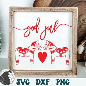 God Jul SVG, Dala Horse SVG, Swedish SVG, Christmas Sign Svg ...