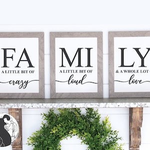 Ensemble de trois signes de la famille SVG, ensemble de signe de famille SVG, signe de la ferme SVG, fichiers Cricut, dessins de silhouette, décoration d'intérieur, téléchargement numérique