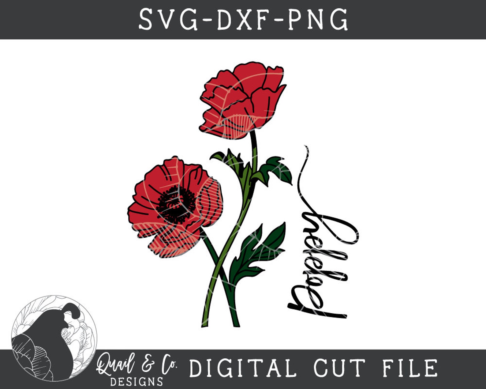 Flower SVG Poppy Svg Floral Cut Files for Botanical Print | Etsy