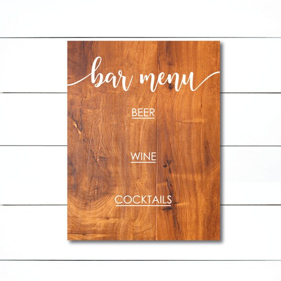 Download Bar Menu Wedding Sign svg Wedding sign svg Menu svg Rustic ...