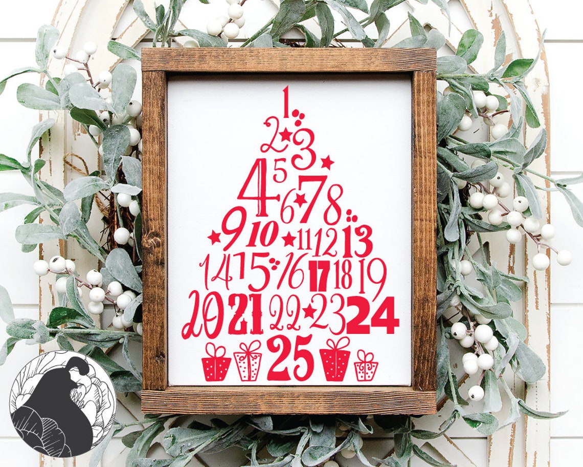Advent Calendar Svg Christmas Tree Svg Christmas Svg Etsy