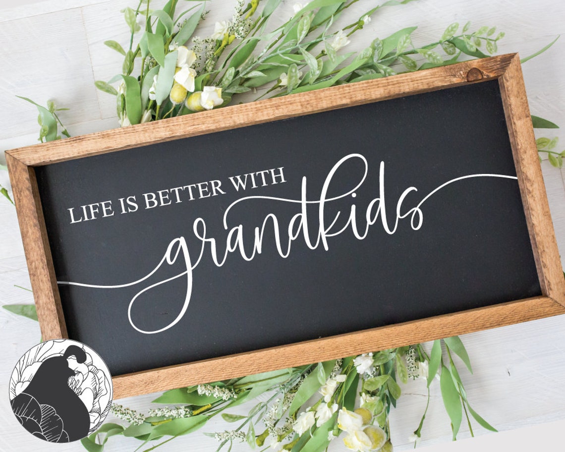 thumbnail image 2 of CIANMGD Life Is Just Better With Grandkids Wood Picture Frame, Grandparents Day 2 of 9