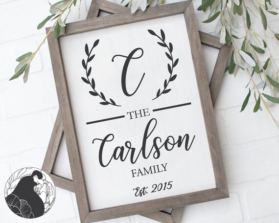 Laurel Family Name Svg Last Name Svg Wreath Svg Date Etsy
