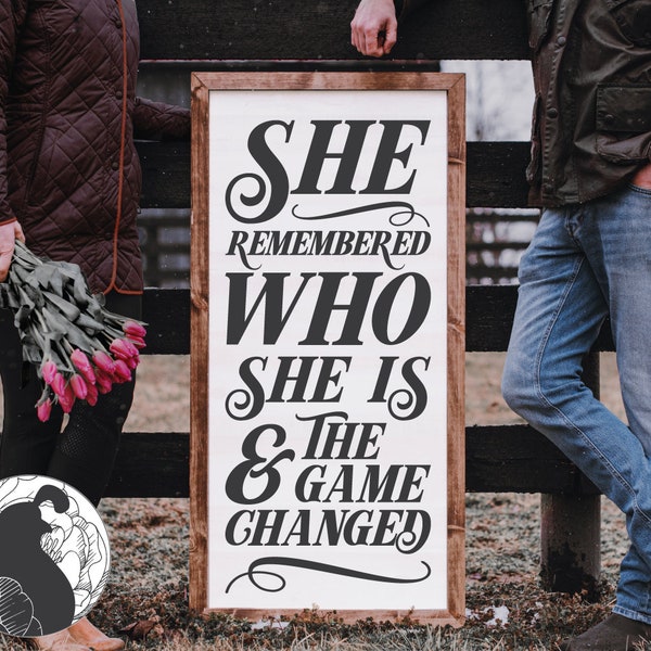 Targa In Latta Vintage Ispirativa 'She Remembered Who She Was And The Game Changed' - Poster Metallico 20x30 Cm Per Arredo Casa, Pub, Bar - 3