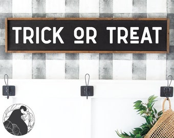 Trick or Treat svg, Halloween Cut File, Fall Sign svg, Halloween Quote, Farmhouse Decor, Cricut Files, Silhouette Designs, DXF, SVG Files