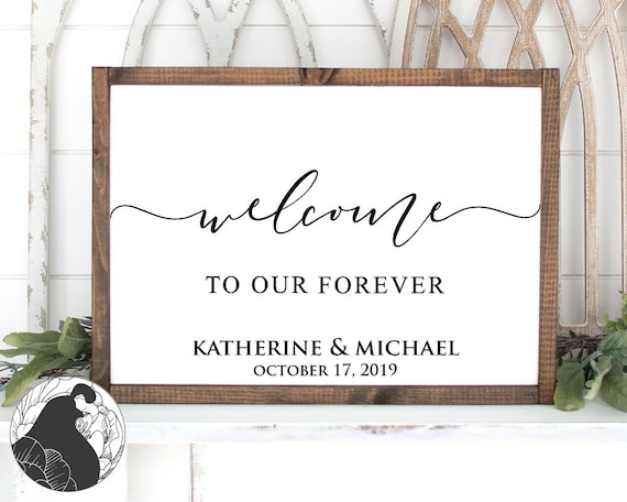 Welcome To Our Forever Svg Wedding Sign Svg Welcome To Our Etsy