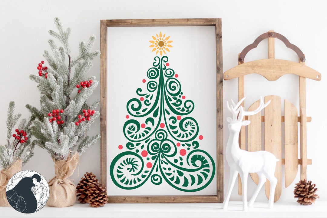 Flourish Christmas Tree SVG Retro - Il 1080xN.5490943572 Opdo