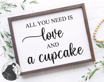 Love and Cupcake SVG: Wedding Sign, Dessert Table Decor (Digital Download)