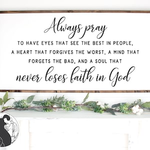 Always Pray SVG: Plik do wycinania napisu Christian Farmhouse (pobranie cyfrowe)