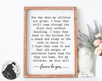 One Day When My Children Are Grown SVG, Cut File for Family Sign, Home Digital Download, My Children Sign svg, Cricut, Silhouette