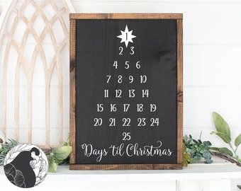 Days 'til Christmas Svg Dxf Png, Christmas DIY, Advent Calendar svg, Christmas Countdown Cut Files, Digital Download, Cricut, Silhouette