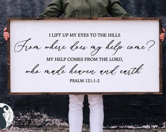 Christian Sign SVG: Bible Verse, I Lift Up My Eyes (Digital Download)