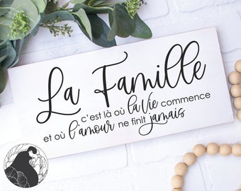 La Famille SVG, French Sign svg, Family Cut File for Farmhouse Sign, French Wall Art, Digital Download, Cricut Designs, Silhouette