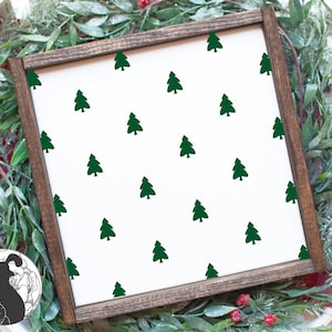 Sapin de Noël motif SVG, fichier de coupe de fond Noël, téléchargement numérique pour panneau de Noël, arbre de Noël pour la silhouette Cricut