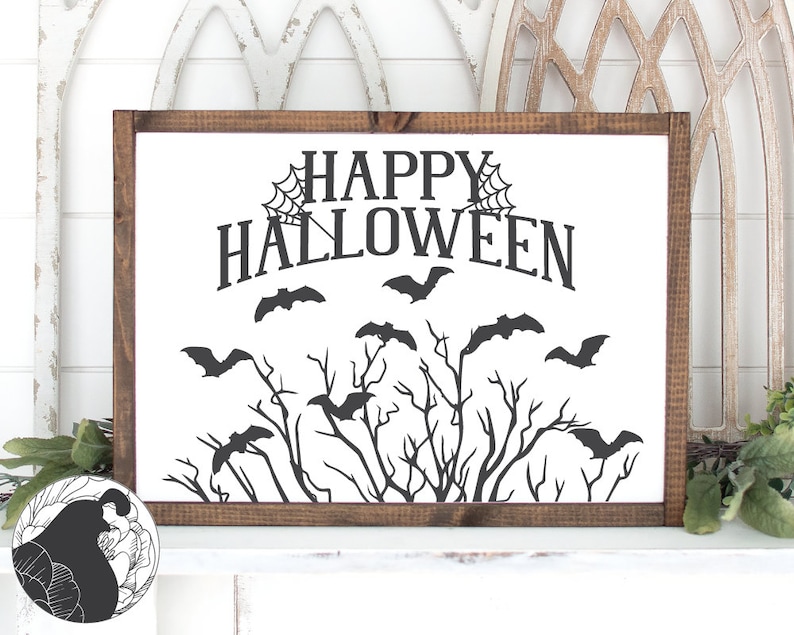 Svg Files Happy Halloween svg Halloween svg Bats svg image 0