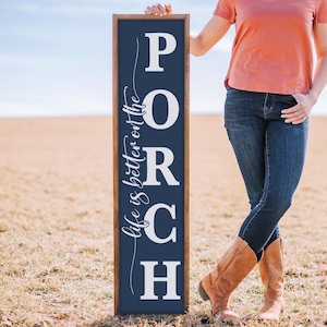 Life Is Better On the Porch SVG, Porch Sign SVG, Porch Leaner Design, Vertical Sign SVG, Welcome, Digital Download, Cricut Svg, Silhouette