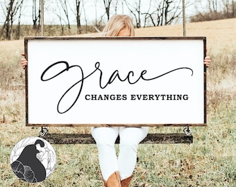 Grace Changes Everything SVG: Design del cartello della fattoria cristiana (download digitale)