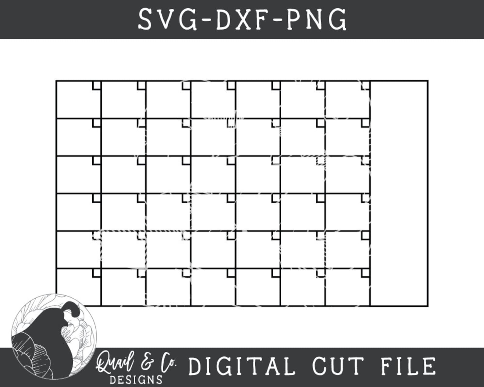 Calendar SVG Blank Calendar Sign Svg Planner Svg Months Cut - Etsy