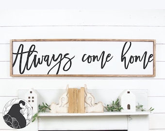 Always Come Home SVG, Home Sign svg, Family Cut File for Oversized Wall Art, Digital Download, Cricut Files, Silhouette Designs