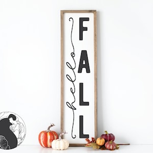Hello Fall Porch Sign SVG, Fall Porch SVG, Autumn Sign Design, Fall Welcome, Farmhouse Sign SVG, Cricut Designs, Silhouette Files, Svg File