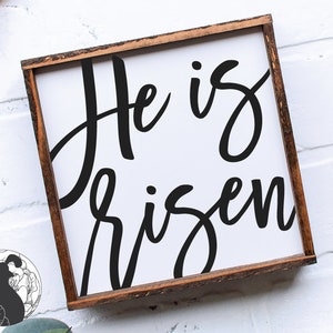 He is Risen SVG, Easter Cut File, Pascha svg, Christian Quote svg, Oversized Wall Art, Cricut, Silhouette,