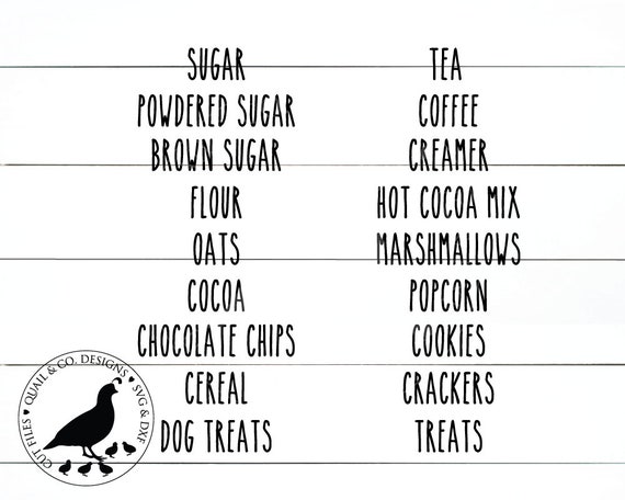 Svg Bundle Farmhouse Canister Labels Kitchen Labels Svg Jar Etsy