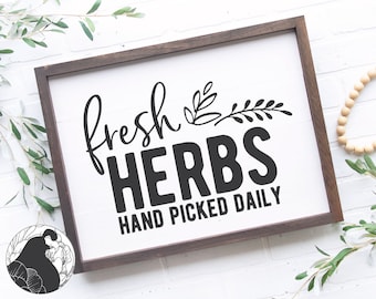 Fresh Herbs Garden Sign SVG: Gardening Cut File (Digital Download)