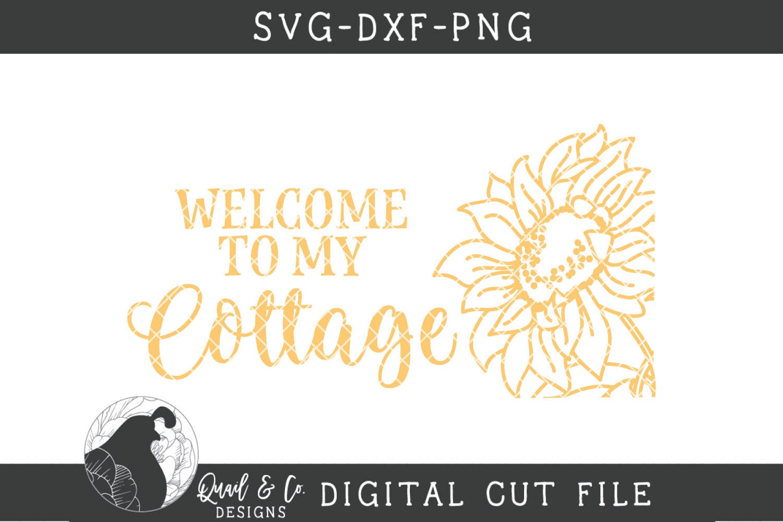 Bienvenue à My Cottage SVG Cottagecore Cut File Sunflower | Etsy