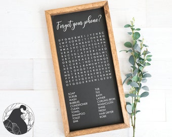 Vergiss dein Telefon svg, Vergiss dein Telefon svg, Wortsuche svg, Badezimmer svg, Cut Files, digitaler Download, SVG, DXF, PNG, Cricut, Silhouette