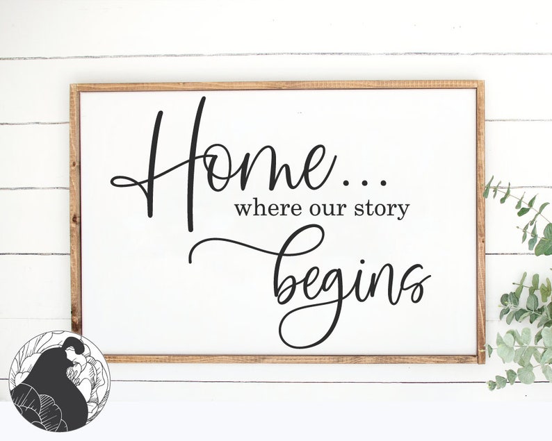 Download Home Where Our Story Begins SVG Home Sign Cut File Family ...