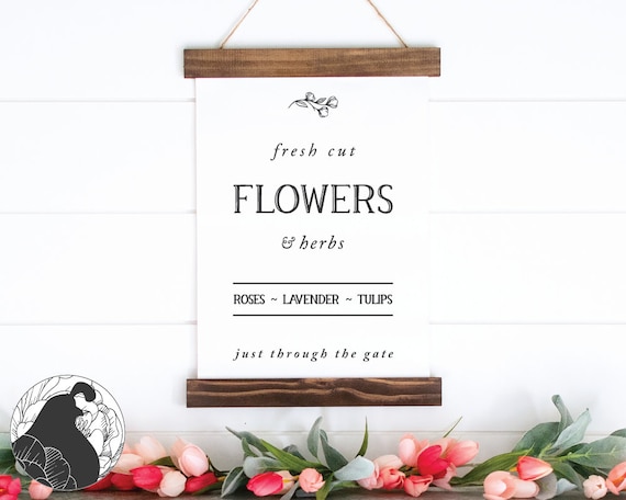 Fresh Cut Flowers SVG, Flower Cut File for Farmhouse Sign svg, Gardening svg, Spring Wall Art, Htv File, Cricut Files, Silhouette Designs