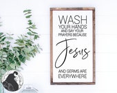 Wash Your Hands and Say Your Prayers svg, Bathroom Sign svg, Christian Cut File, Farmhouse Decor, Cricut Files, Silhouette Designs, DXF, PNG