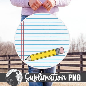 Teacher Door Hanger Sublimation, Notebook Paper Sublimation, Lined Paper PNG, Round Lined Paper Sublimation, Printable Teacher Sign