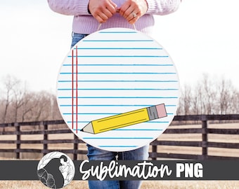 Teacher Door Hanger Sublimation Design, Notebook Paper Classroom Welcome PNG, DIY Teacher Gift, School Sign PNG, Printable Sign Design