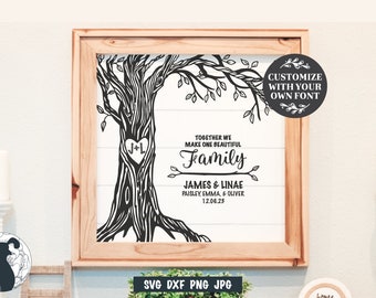 Family Tree SVG: Blended Family, Adoption Quote (Digital Design)