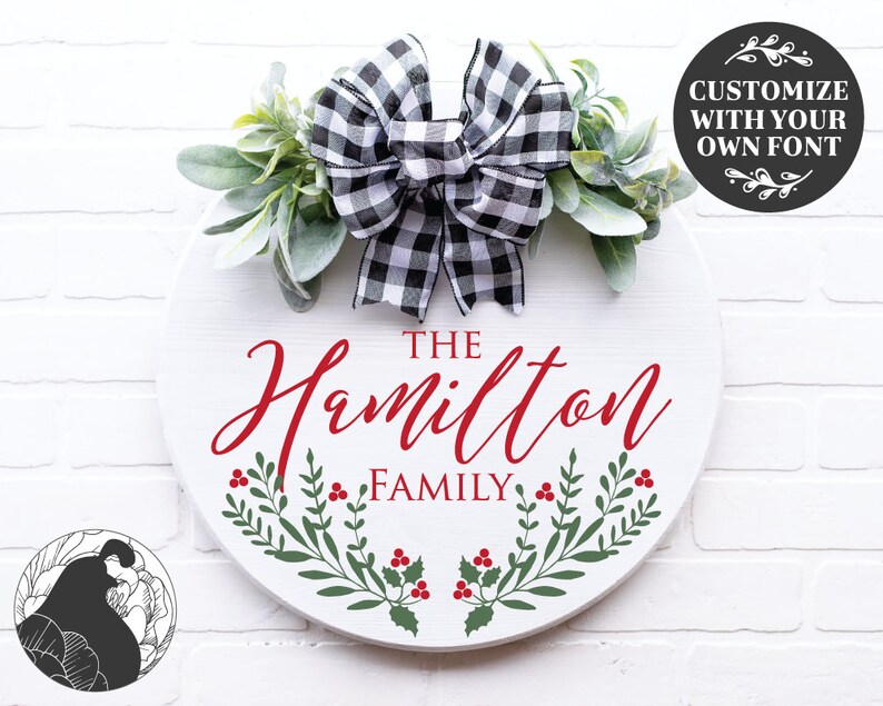 Download Christmas SVG Last Name svg Round Christmas Cut File | Etsy