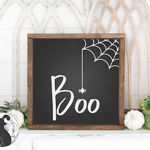 Boo svg, Halloween Cut File, Fall Quote svg, Spider Web svg, Farmhouse Sign svg, Cricut Files, Silhouette Designs, SVG Files, DXF, PNG