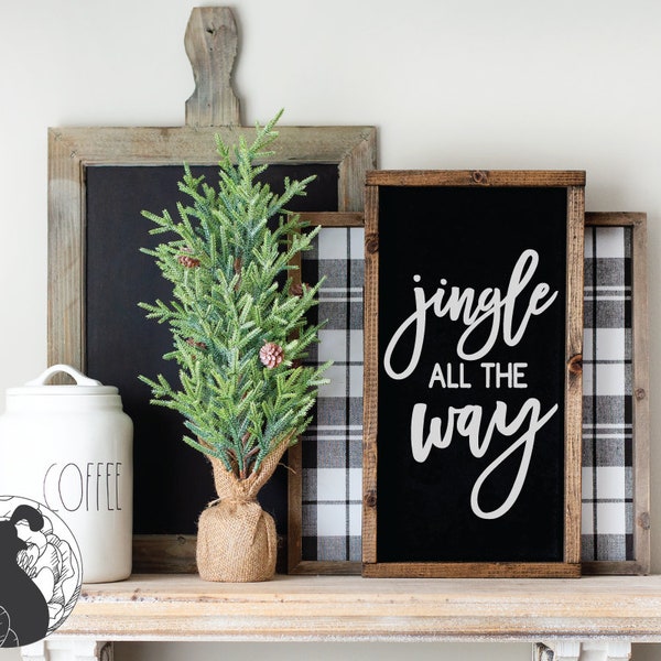 Jingle All the Way SVG, Christmas Sign Cut File, Holiday Wall Art, Christmas diy, Digital Download, Cricut Design Silhouette Files, SVG File