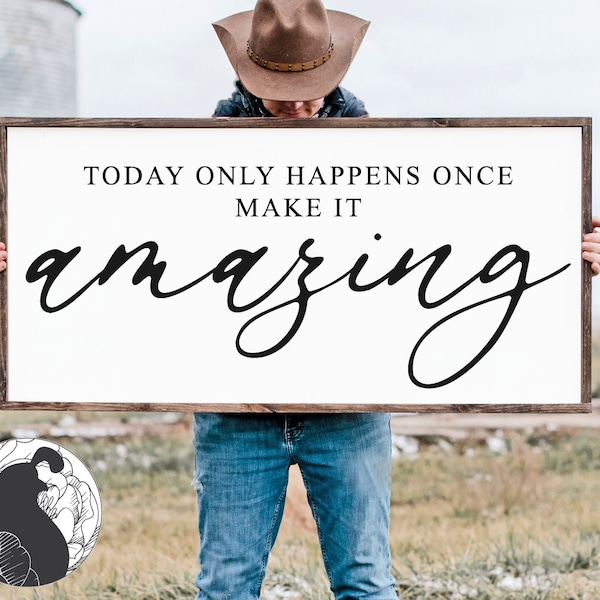 Today Only Happens Once Make It Amazing, Motivational SVG, Inspirational Art, Farmhouse Sign SVG, Positive Quote, Cricut, Silhouette Files