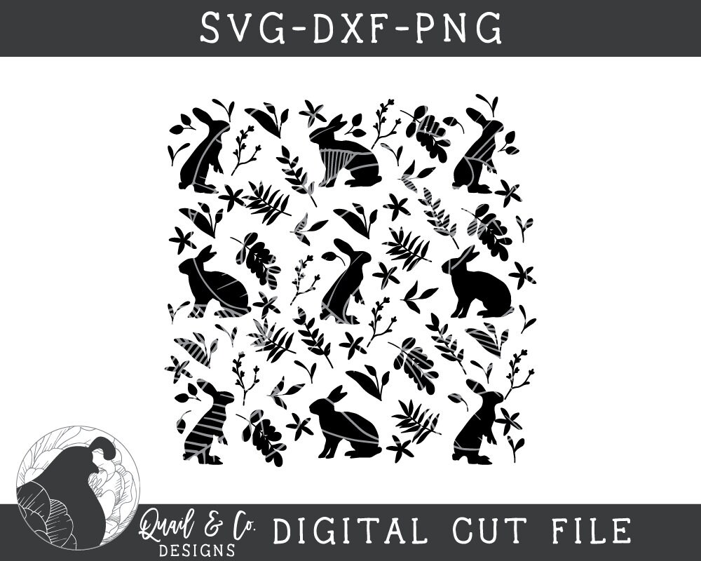 Spring Pattern SVG DXF PNG Bunny Template Spring Sign - Etsy