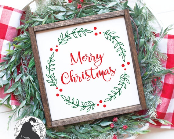 Download Free Merry Christmas Wreath Svg Christmas Sign Cut File Christmas Etsy SVG DXF Cut File