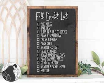 Fall Bucket List SVG: boerderij herfst gesneden bestand (digitale download)
