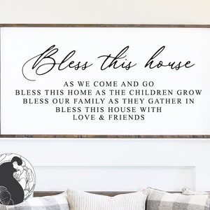 Bless This House SVG, Christian Quote, Farmhouse Sign Design, Welcome Printable, Large Wall Art, Cricut Files, Silhouette Designs, PNG, JPG