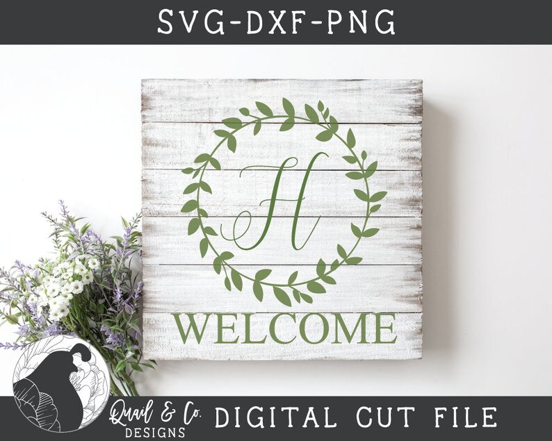 Download Svg Files Welcome svg Wreath svg Monogram svg Family Name ...