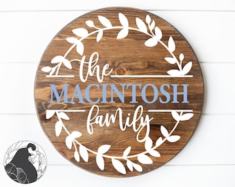 Family Name svg, Wreath svg, Last Name svg, Initial svg, Established svg, Cut Files, Digital Download, SVG, DXF, PNG, Cricut, Silhouette