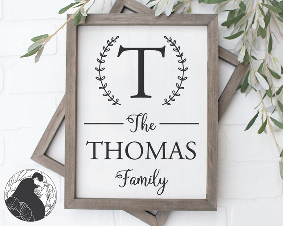 Download Family Name SVG Laurel Wreath Cut File Monogram Frame svg ...
